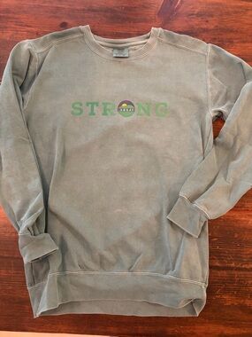 Comfort Colors Camp Mystic STRONG Crewneck Sweatshirt in Faded Green